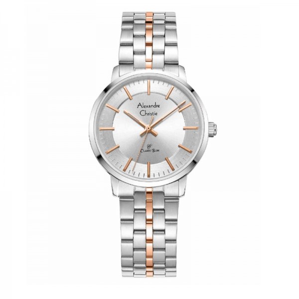 Alexandre Christie AC 8692 Silver Rosegold Lady LHBTRSL